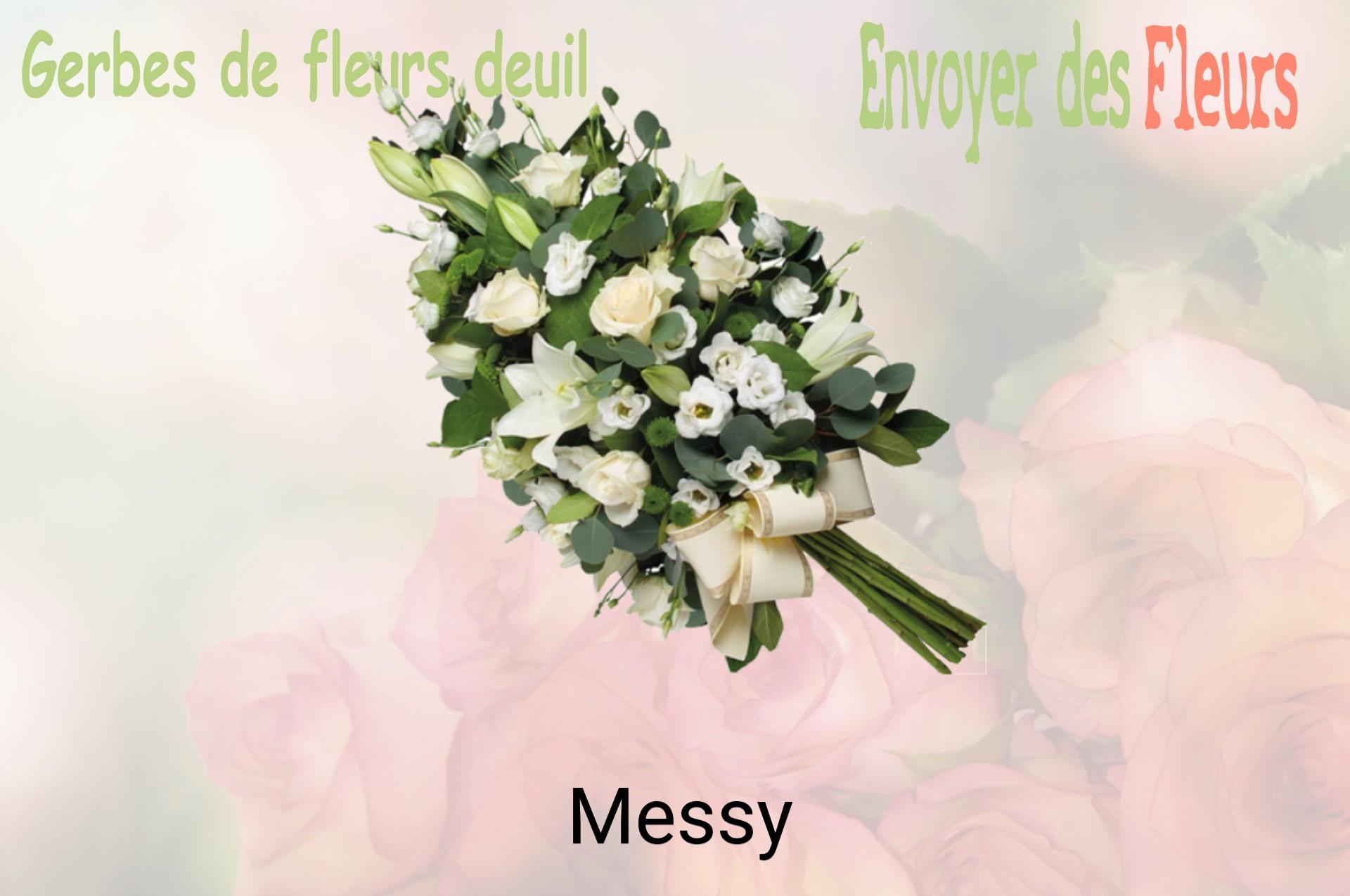 Gerbe de fleurs de deuil livrée à Messy